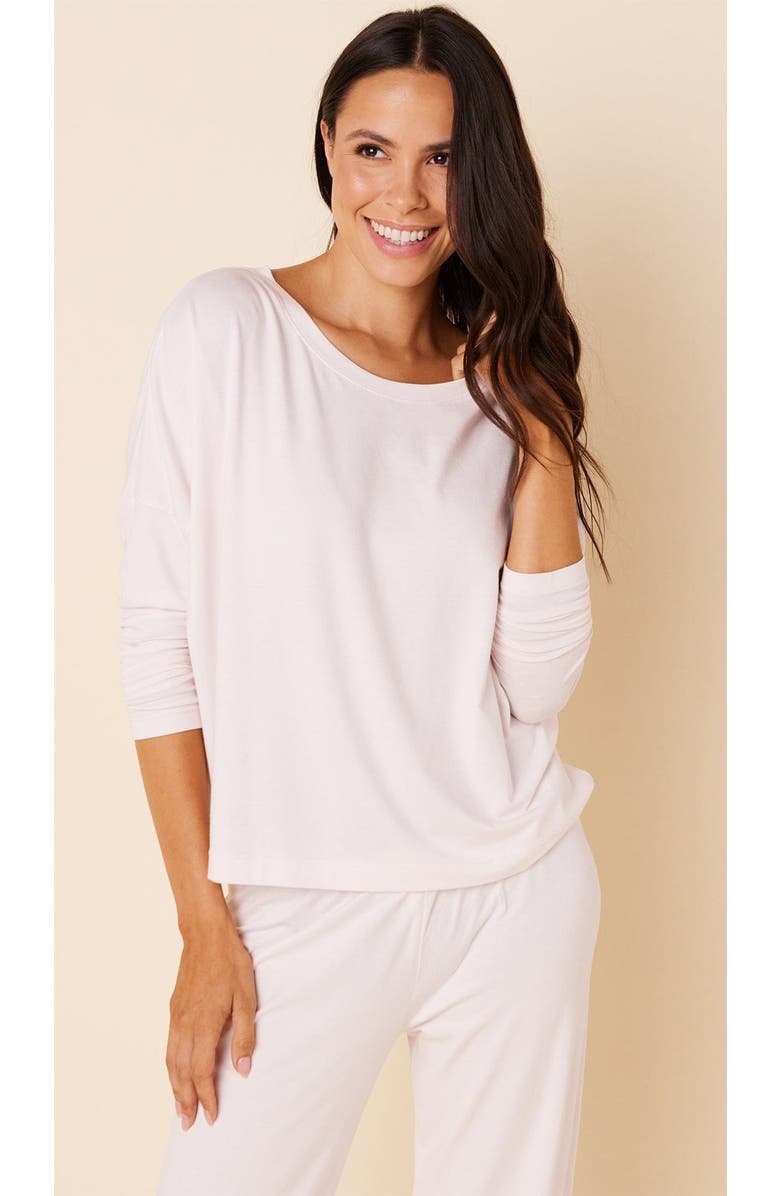 The Cat's Pajamas Pima Knit Pullover Set, Main, color, Classic Pink Moment