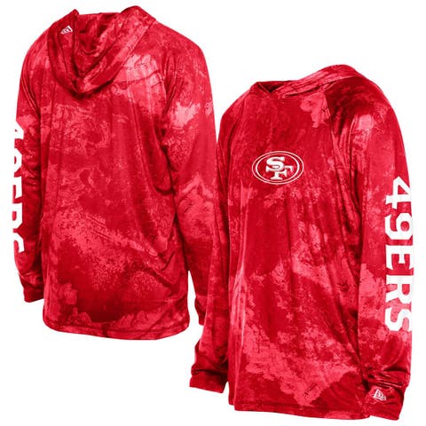 Men's New Era  Red San Francisco 49ers RealTree Xtreme Camo Raglan Long Sleeve Hooded Top