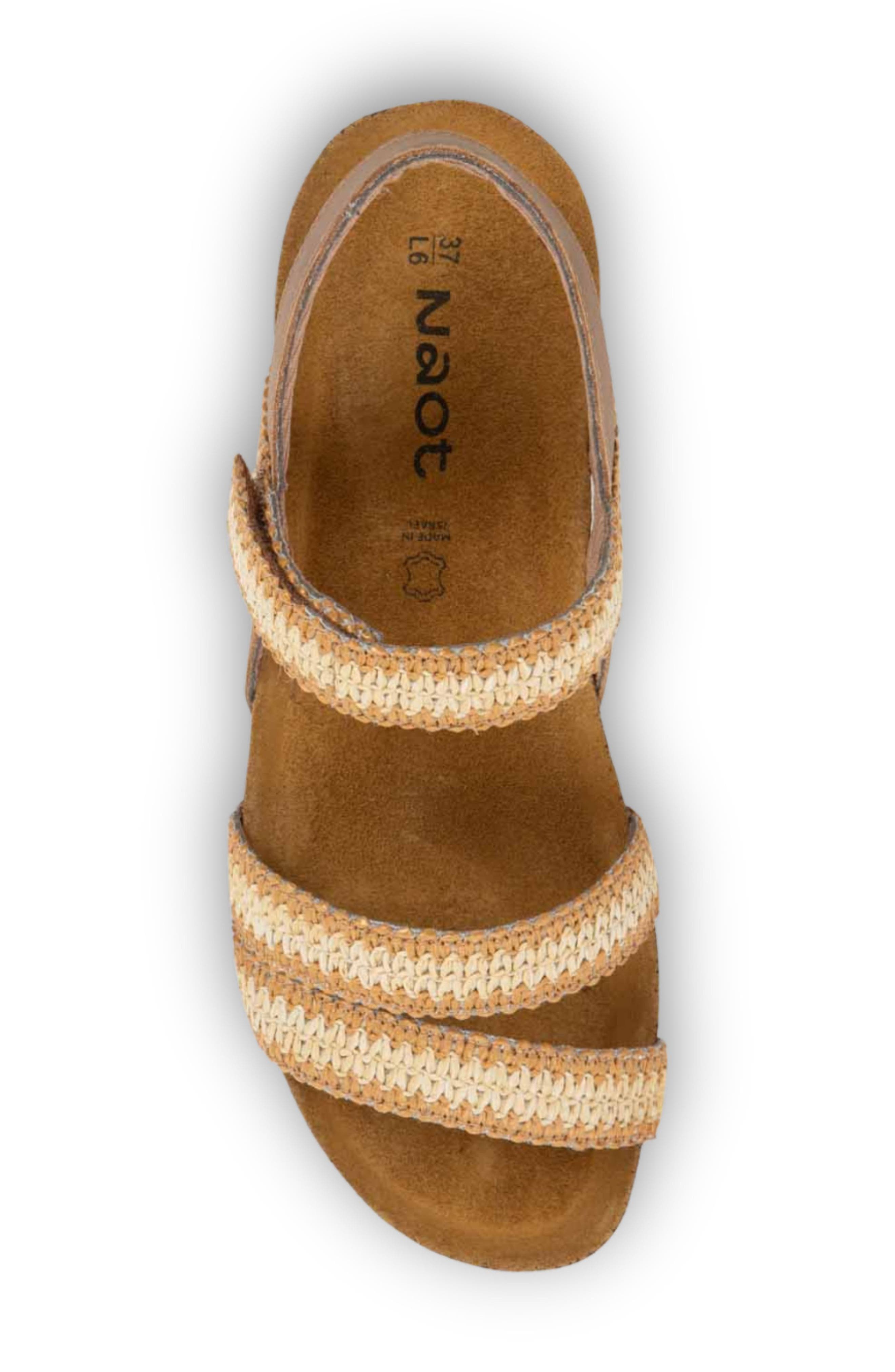 'Kayla' Sandal, Alternate, color, LATTE BROWN/ RAFFIA
