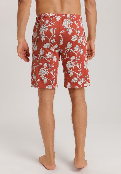 Hanro Night And Day Drawstring Cotton Shorts In Mediterranean Botanics