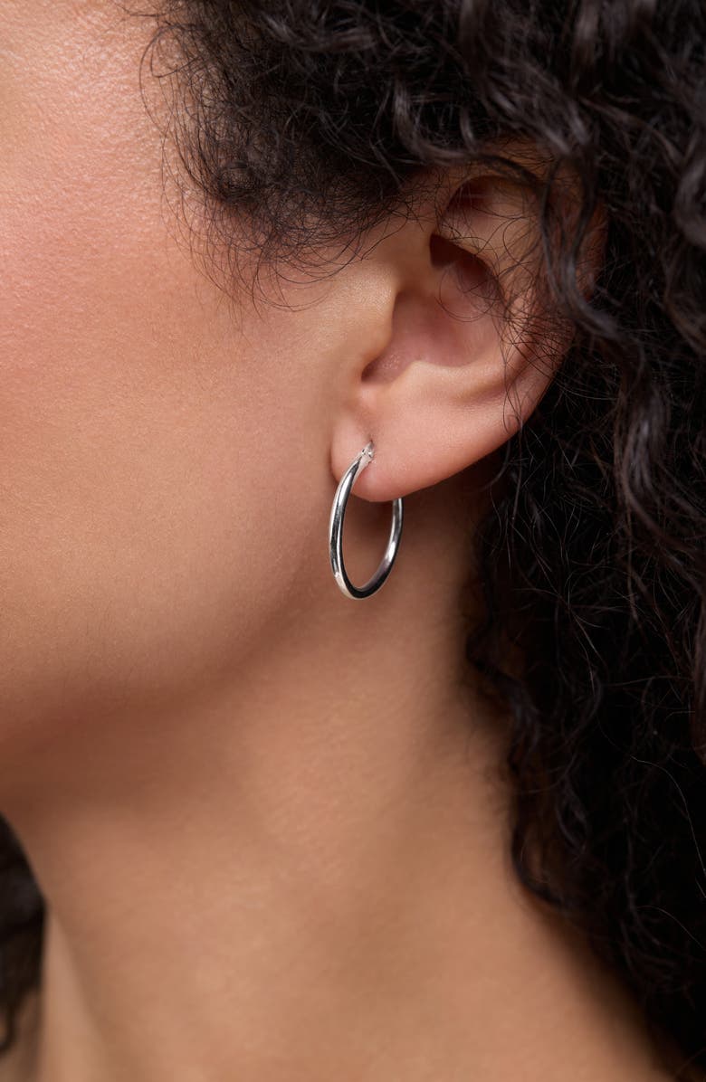 Bony Levy 14K Gold Hoop Earrings, Alternate, color, White Gold