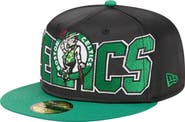 New Era Men's New Era Black/Kelly Green Boston Celtics Satin Two-Tone 59FIFTY Fitted Hat
