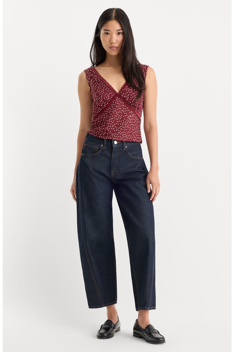 The Woven V Neck Top, Alternate, color, BERRY NOIR PRINT