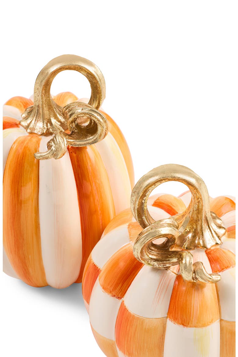 Check & Stripe Petite Pumpkins, Alternate, color, ORANGE