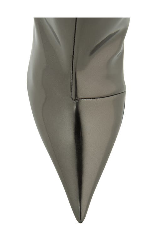 Amina Muaddi Fiona Pointed Toe Boot In Mirror Antique