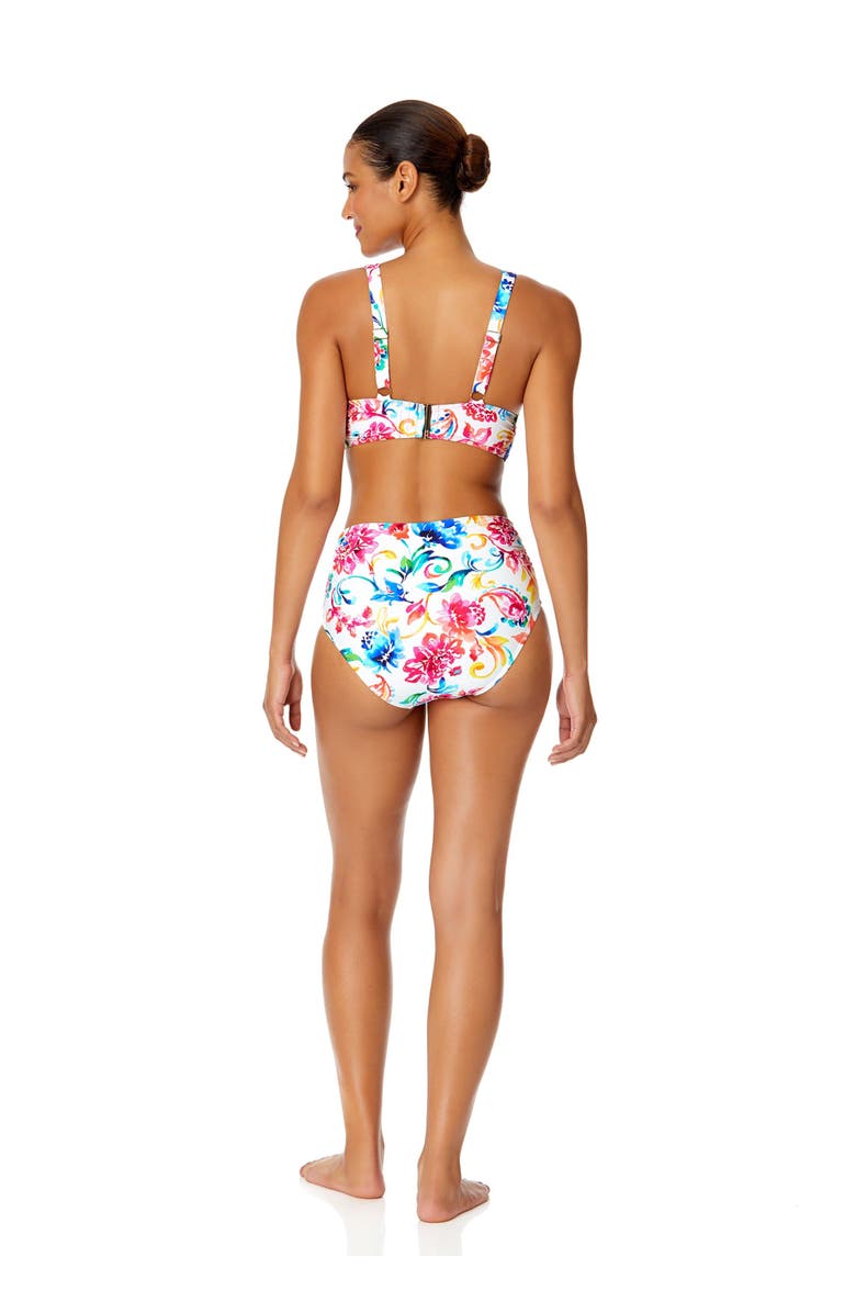 Anne Cole Women's Watercolor Paisley Soft Band Shirred Bralette Bikini Top, Alternate, color, 