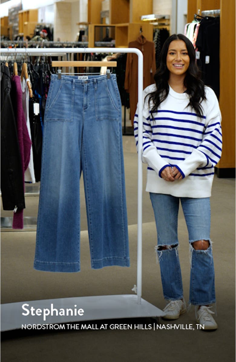 High Waist Utility Wide Leg Jeans, sales video thumbnail