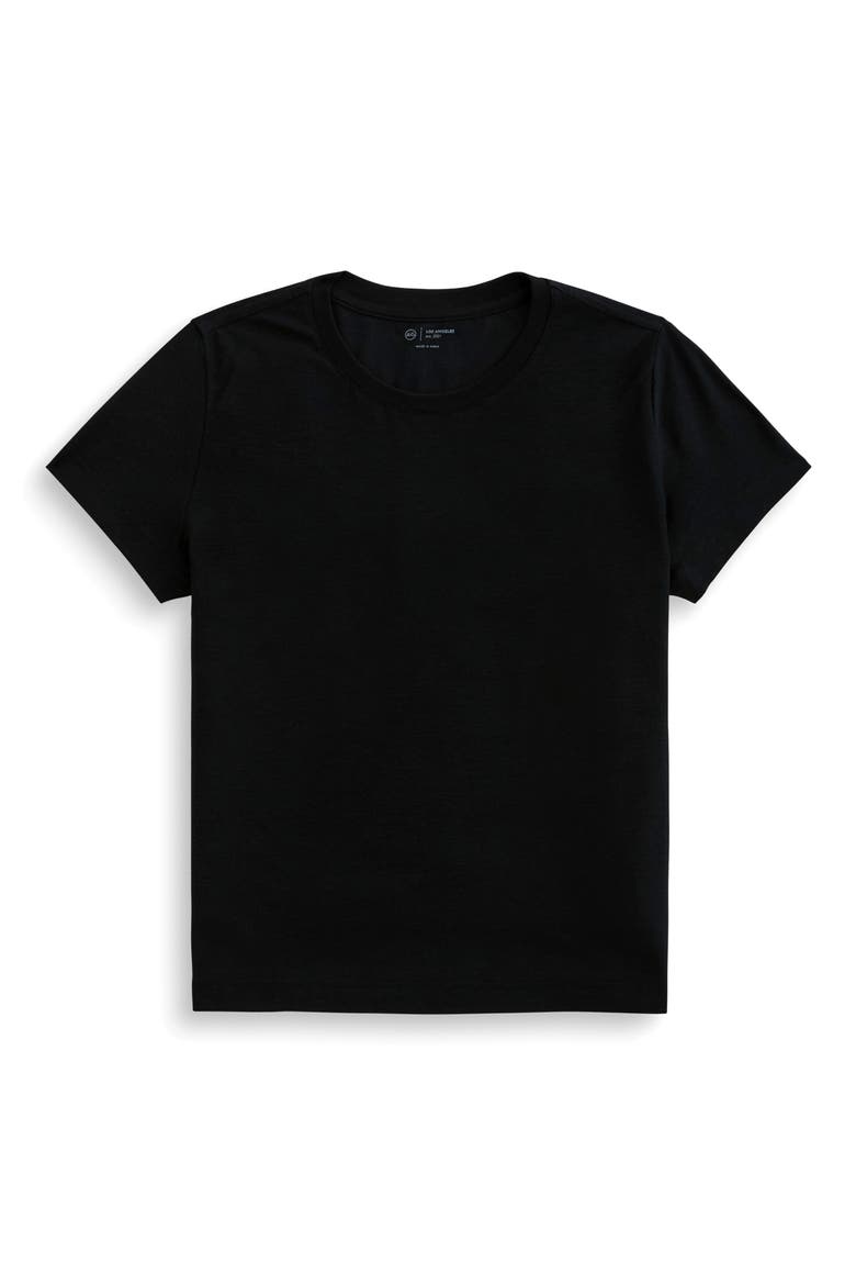 Zoie Cotton & Linen Blend T-Shirt, Alternate, color, SUPER BLACK