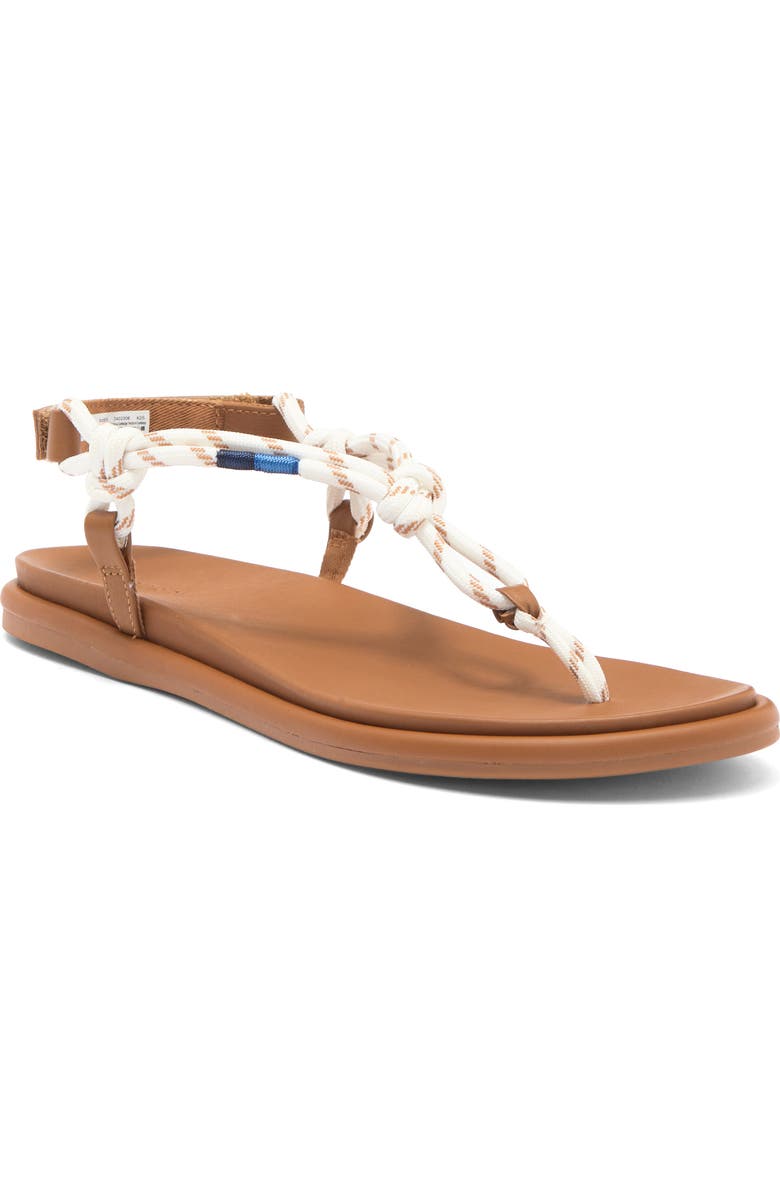 Sperry Isla T-Bar Slingback Sandal, Main, color, White Textile Mix Mat Flocked