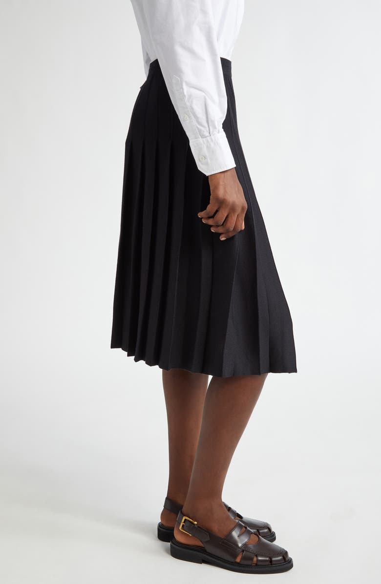 Thom Browne Pleated Wool & Silk Midi Sweater Skirt, Alternate, color, 