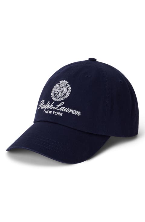 Embroidered Crest Cotton Twill Baseball Cap