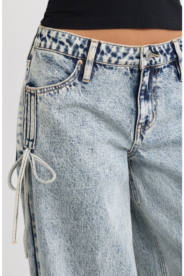 Side Cinch Bow Wide Leg Jeans, Alternate, color, ACID MEDIUM WASH