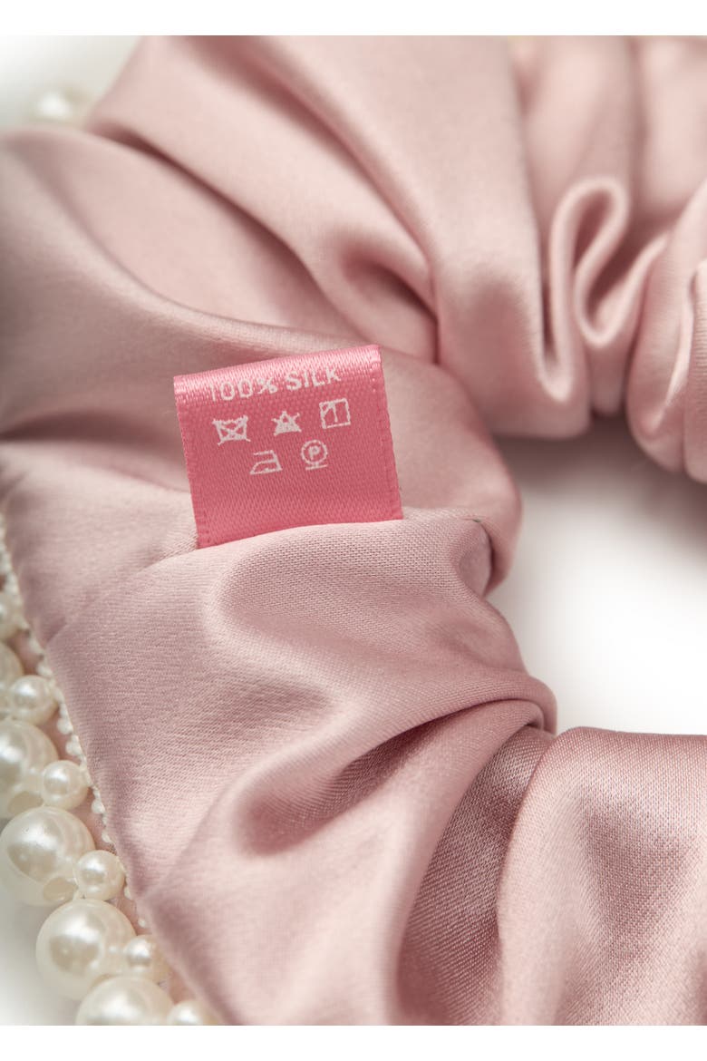 Pearl Glaze Silk Scrunchie, Alternate, color, Blush Pink