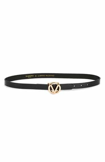 Valentino by Mario Valentino Adela レザーベルト VALENTINO BY MARIO VALENTINO Adela Logo Buckle Belt
