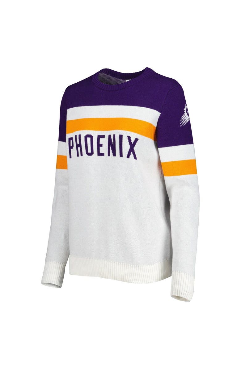 LUSSO Women's Lusso Purple/Cream Phoenix Suns Dominique Pullover Sweater, Alternate, color, Purple