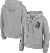 WEAR by Erin Andrews Women's WEAR by Erin Andrews Heather Gray Pittsburgh Steelers Full-Zip Hoodie