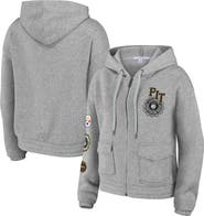 WEAR by Erin Andrews Women's WEAR by Erin Andrews Heather Gray Pittsburgh Steelers Full-Zip Hoodie