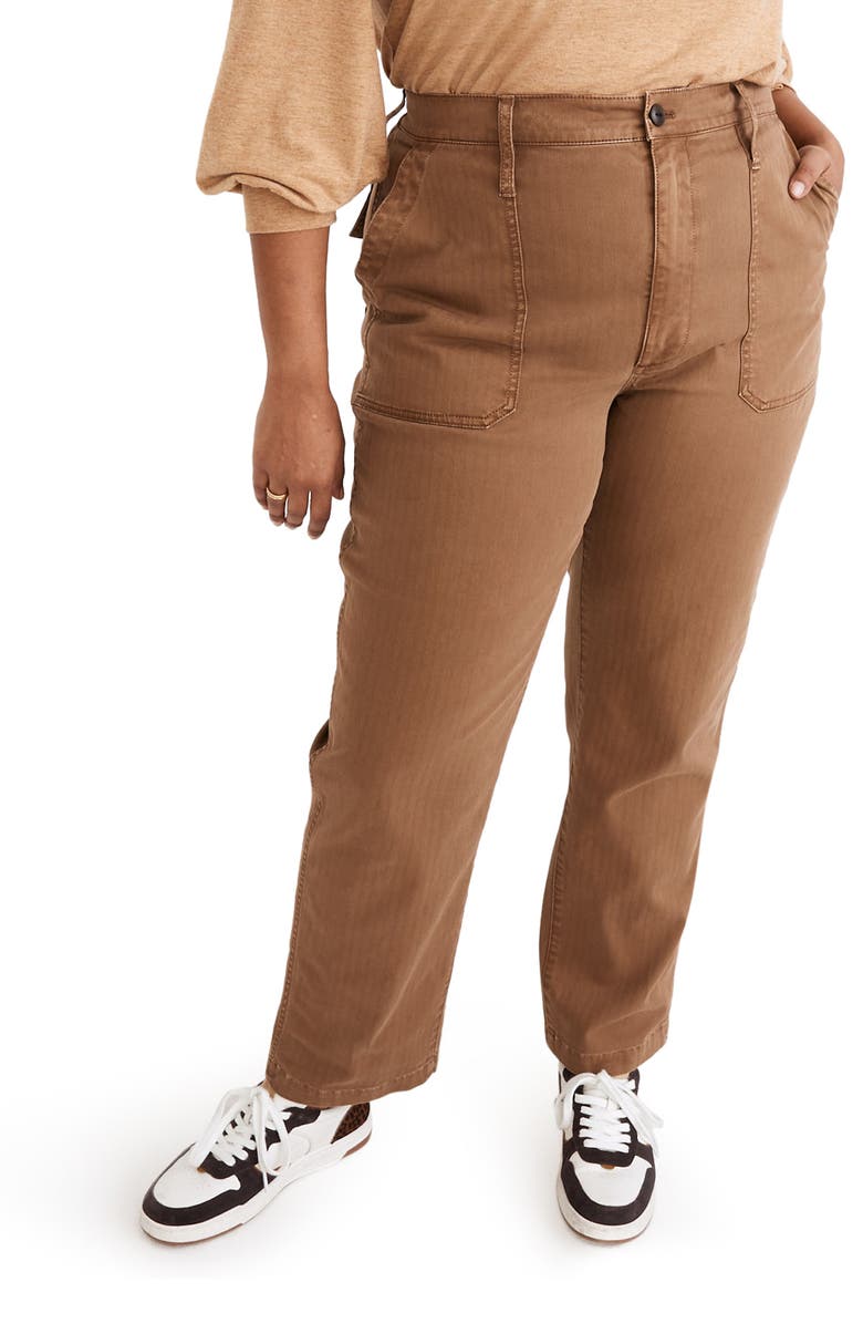 Madewell The Curvy Perfect Straight Workwear Pants, Alternate, color, 
