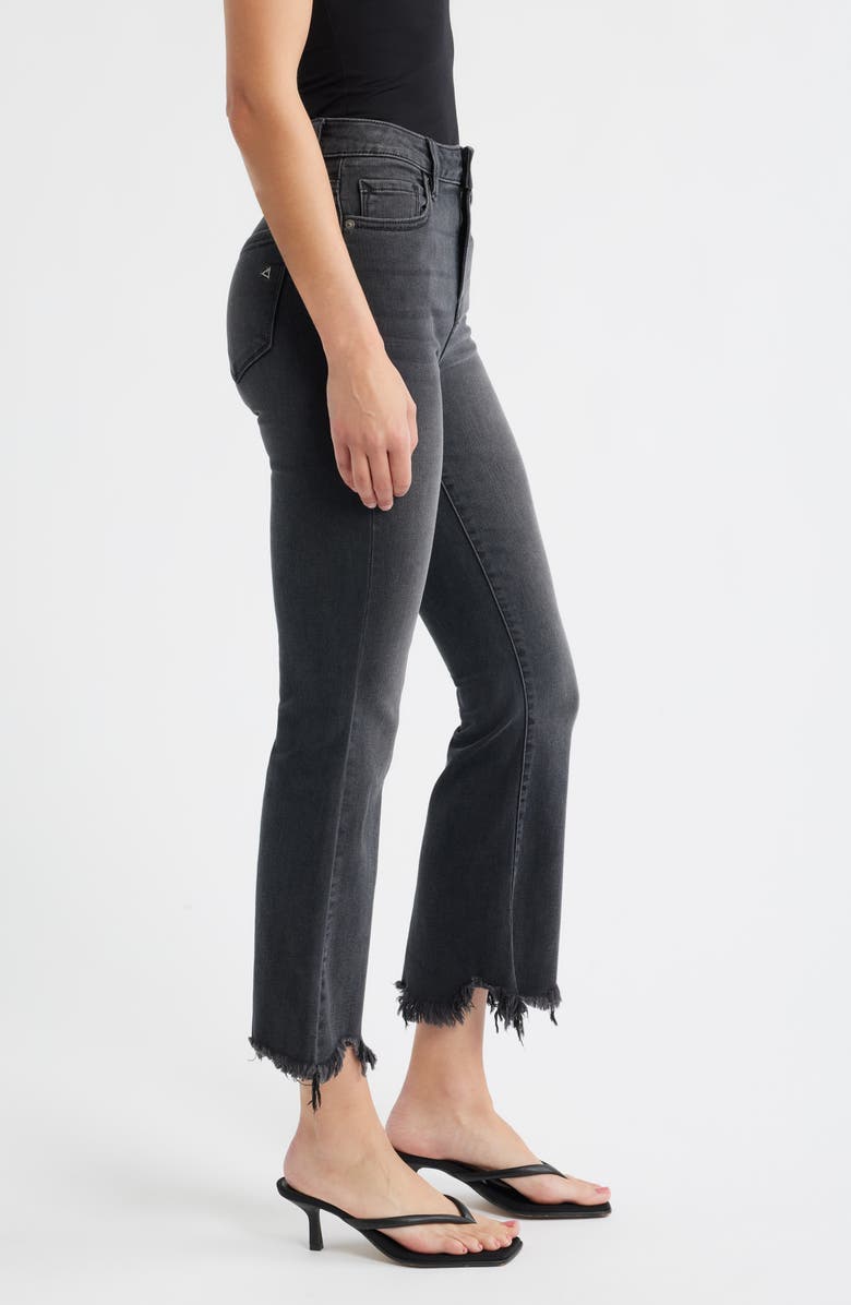 HIDDEN JEANS Fray Hem Crop Flare Jeans, Alternate, color, Black