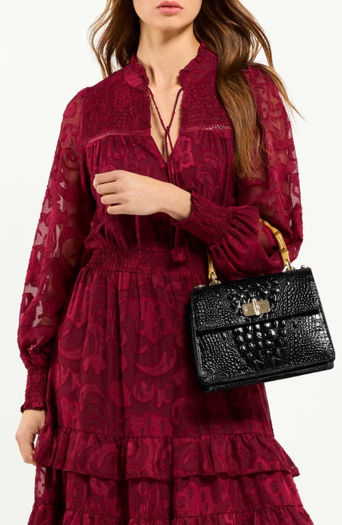 Brahmin Small Mod Hallie Croc Embossed Leather Top Handle Bag