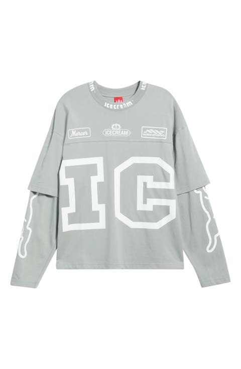 Strawberry Oversize Layered Long Sleeve Cotton Graphic T-Shirt