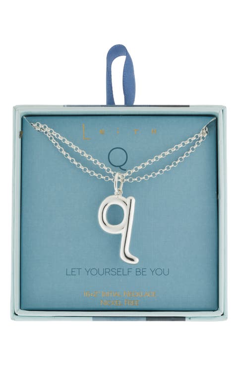 Lowercase Initial Bubble Pendant Necklace