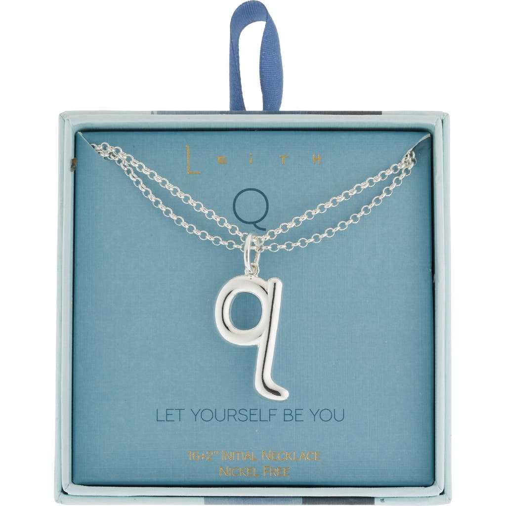 Leith Lowercase Initial Bubble Pendant Necklace In Silver