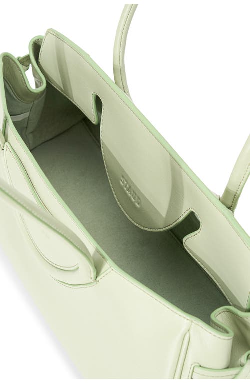 Staud Maude Fold-over Flap Leather Shoulder Bag In Pale Jade