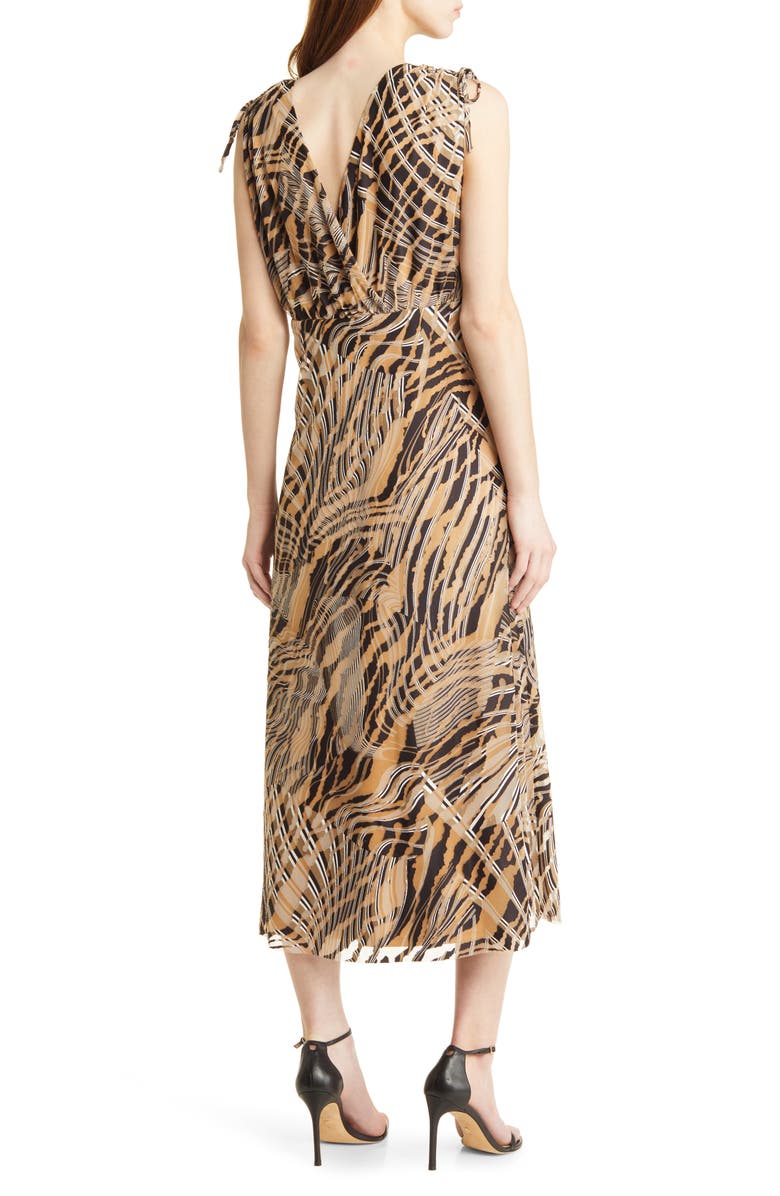 Anne Klein Abstract Print Tie Shoulder Dress, Alternate, color,