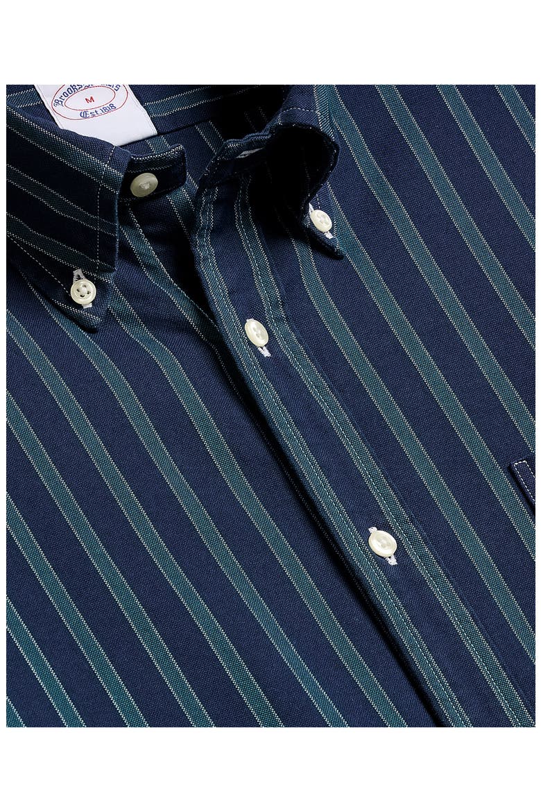 Friday Stripe Cotton Oxford Cloth Button-Down Shirt, Alternate, color, NAVYSTP