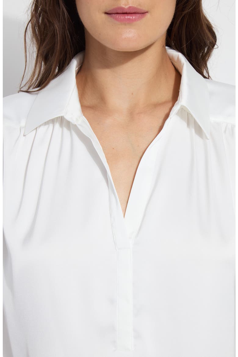 Amaya Short Sleeve Knit & Woven Shirt, Alternate, color, OFF WHITE