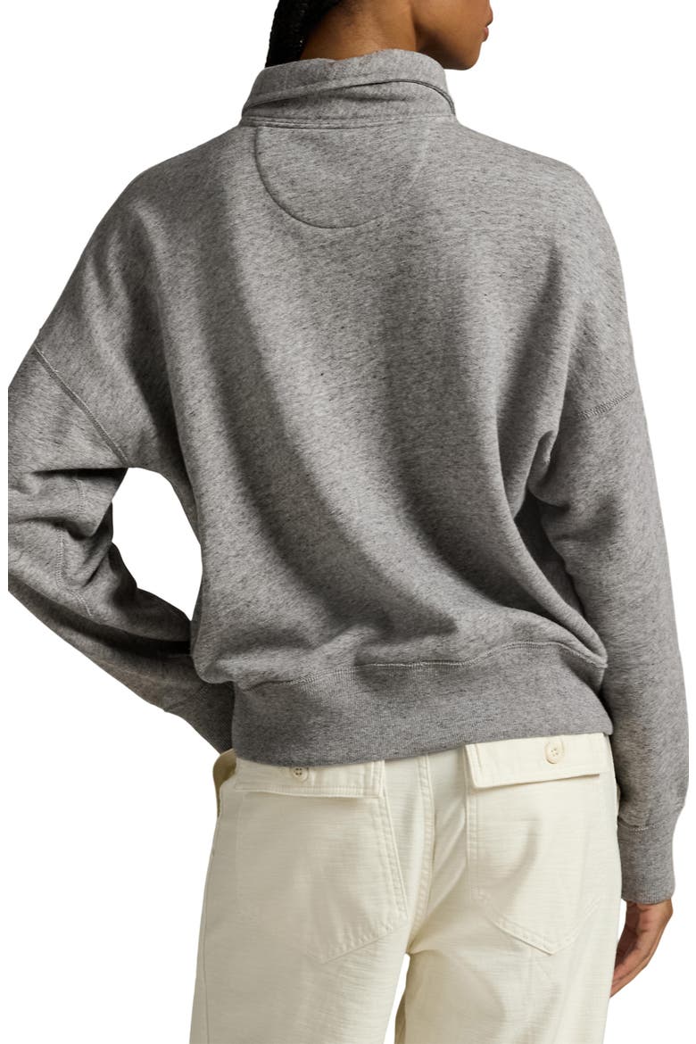 French Terry Quarter Zip Sweatshirt, Alternate, color, DARK VINTAGE HEATHER
