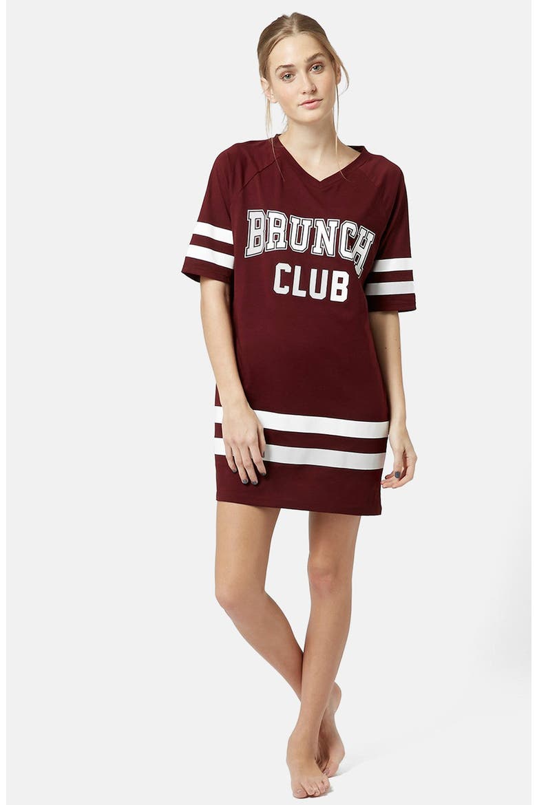 Brunch Club Long Tee, Alternate, color, RED