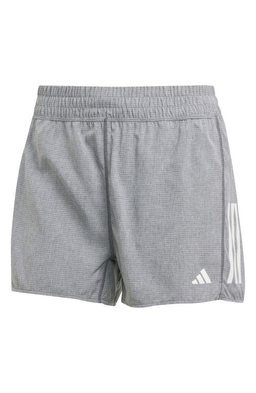 Adidas Originals Adidas Own The Run Recycled Polyester Shorts In Grey Six/white Melange