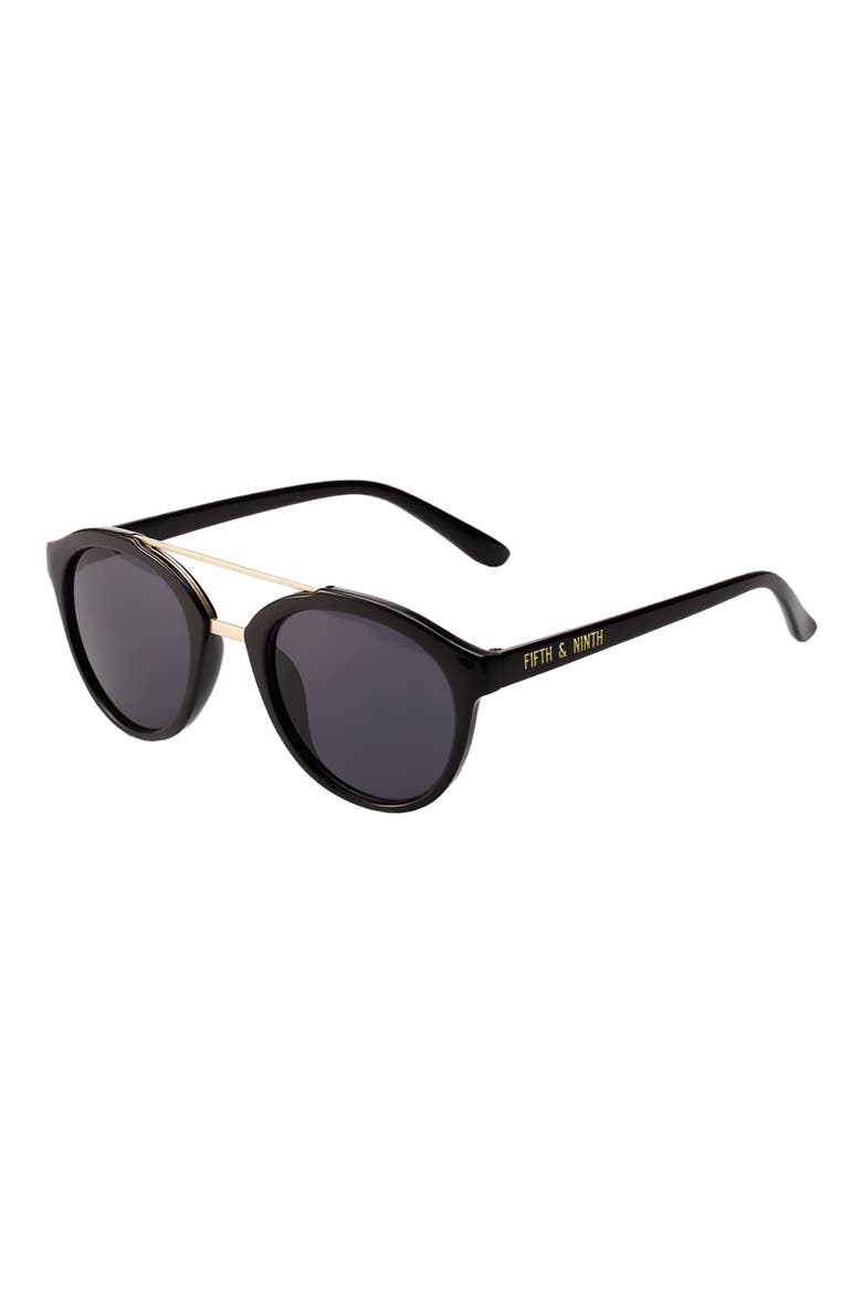 Camden 48mm Round Sunglasses, Main, color, BLACK/ BLACK