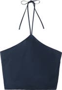 MANGO TEEN Tie Neck Crop Halter Top