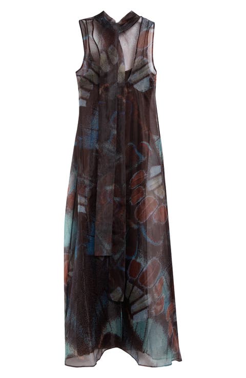 Albee Mock Neck Sleeveless Midi Dress