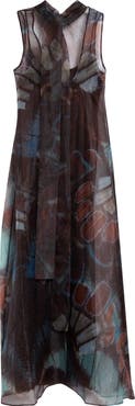STAUD Albee Mock Neck Sleeveless Midi Dress