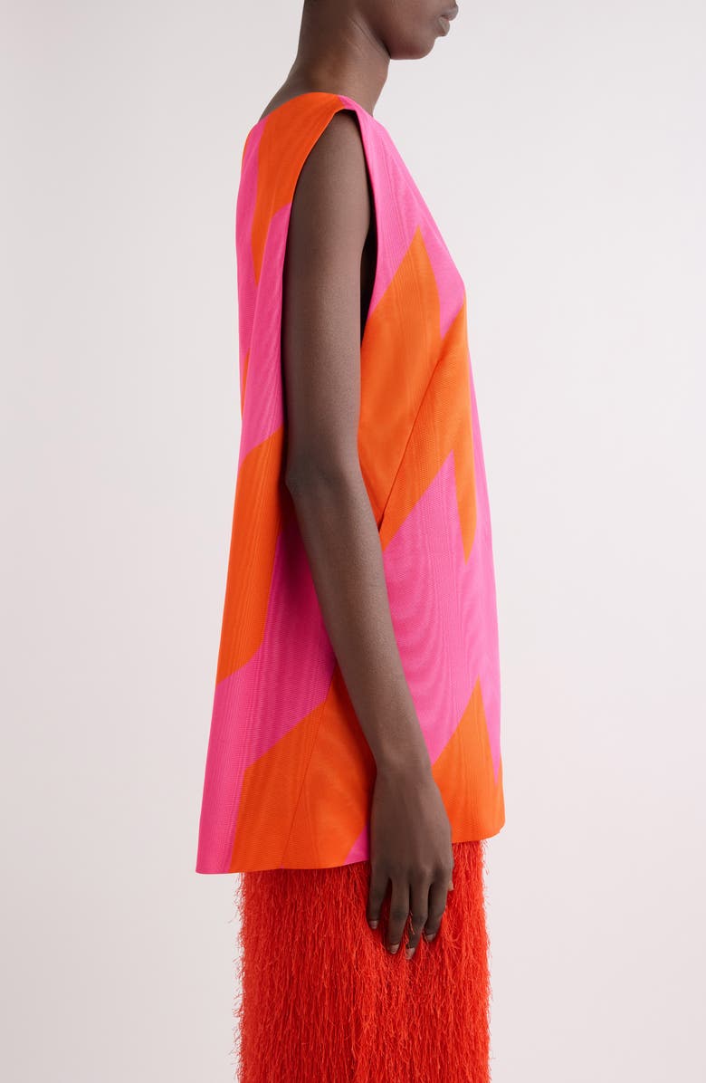 Dries Van Noten Dabel Broken Stripe Moiré Top, Alternate, color, Fuchsia