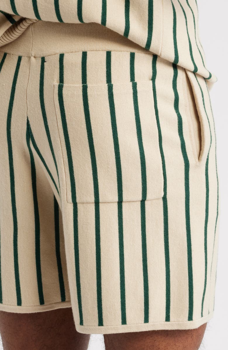MAVRANS Emerald Stripe Knit Shorts, Alternate, color, Green