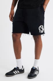 Billionaire Boys Club Helmet Logo Distressed Sweat Shorts