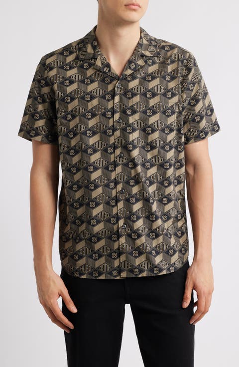 Ellino Logo Print Camp Shirt
