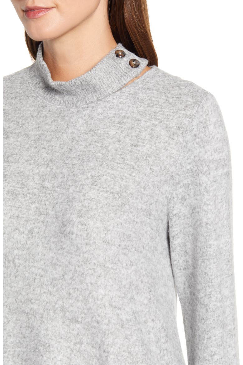 Mock Neck Sweater (Nordstrom Exclusive), Alternate, color, HEATHER GREY
