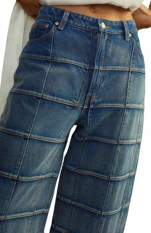 Cynthia Rowley Windowpane Wide-leg Jeans