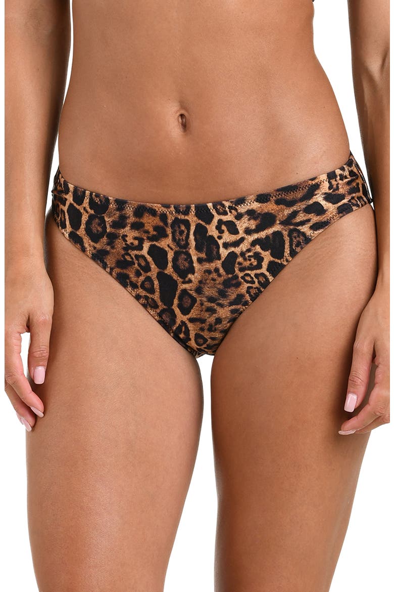 Nicole Patch Leopard Print Bikini Bottoms, Main, color, NATURAL