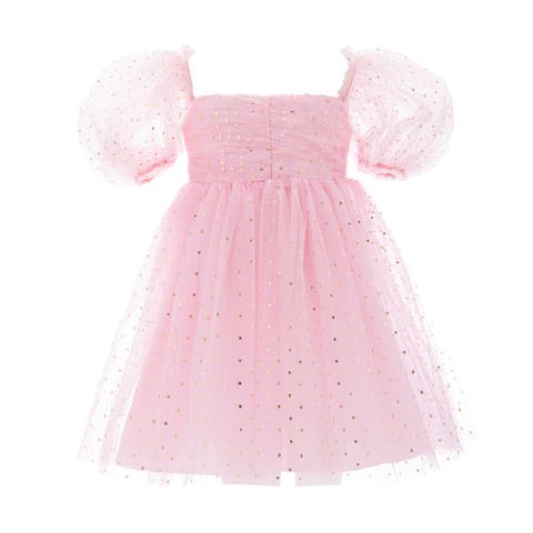 Tulle Dress with Puffed Sleeves