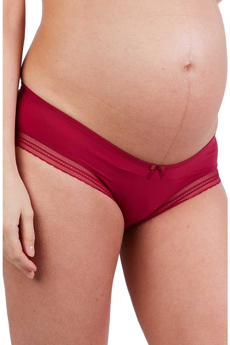 Milk Seamless Low Waist Maternity Briefs, Main, color, BURGUNDY