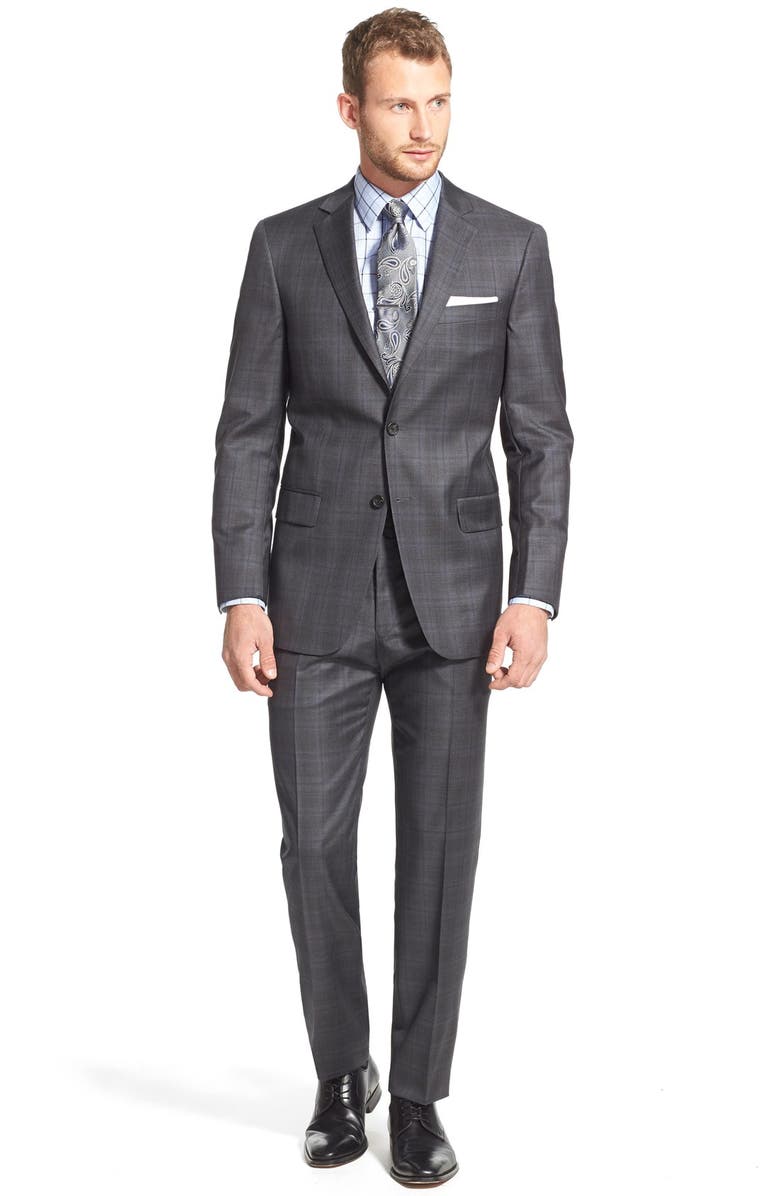 Hart Schaffner Marx 'New York' Classic Fit Plaid Wool Suit, Alternate, color,