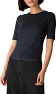 Eileen Fisher Organic Cotton Crewneck Elbow Sleeve Top