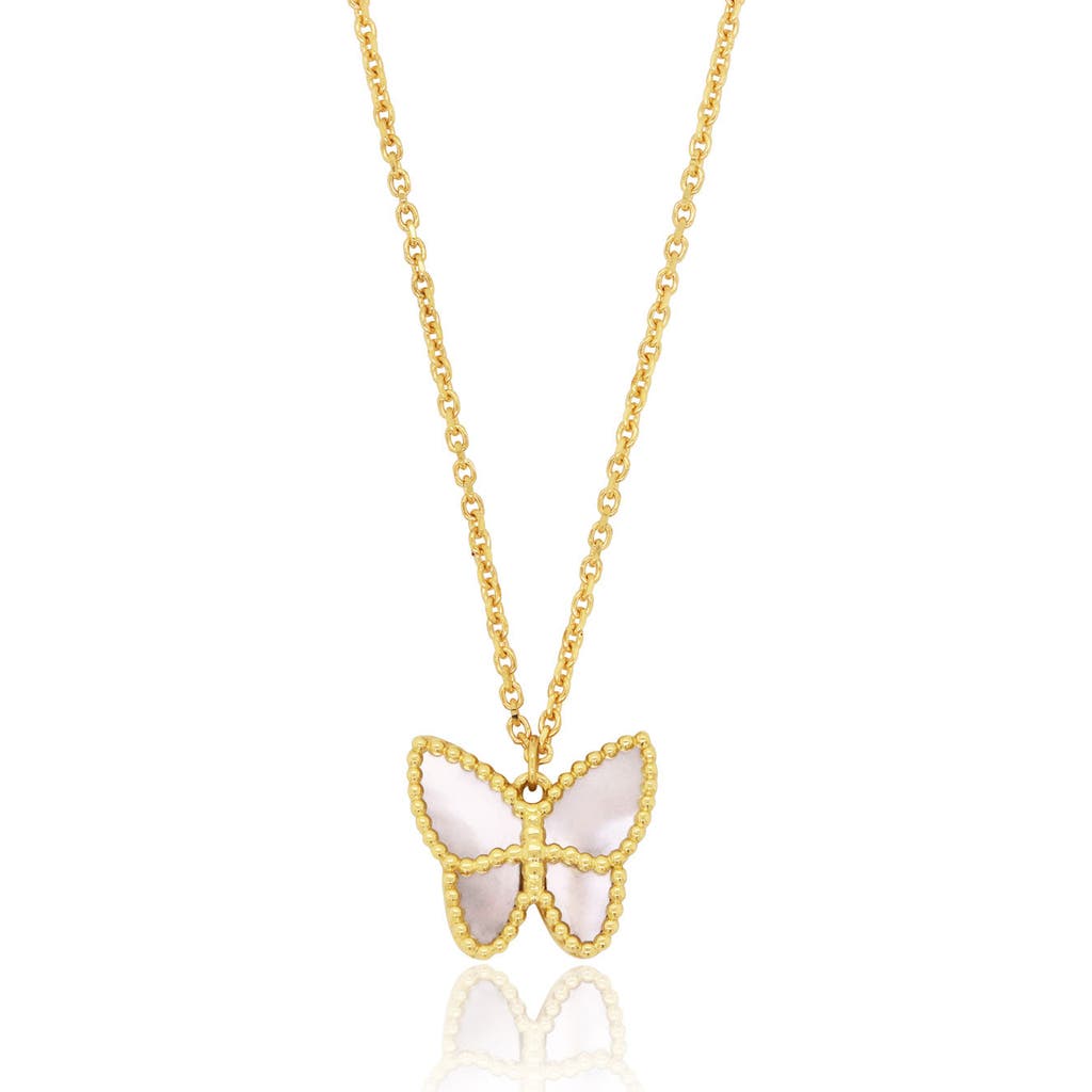 The Lovery Fine Jewelry Mother Of Pearl Butterfly Necklace In Gold